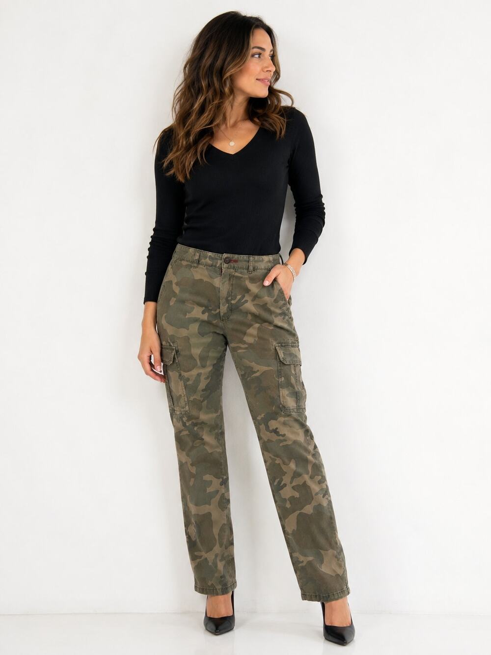 L201 Bullhead Denim Co Camo Cargo Pants Mens 32x34 Straight Leg